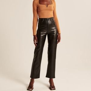 A&F • Faux Leather Ankle Straight Pants • Size 28
